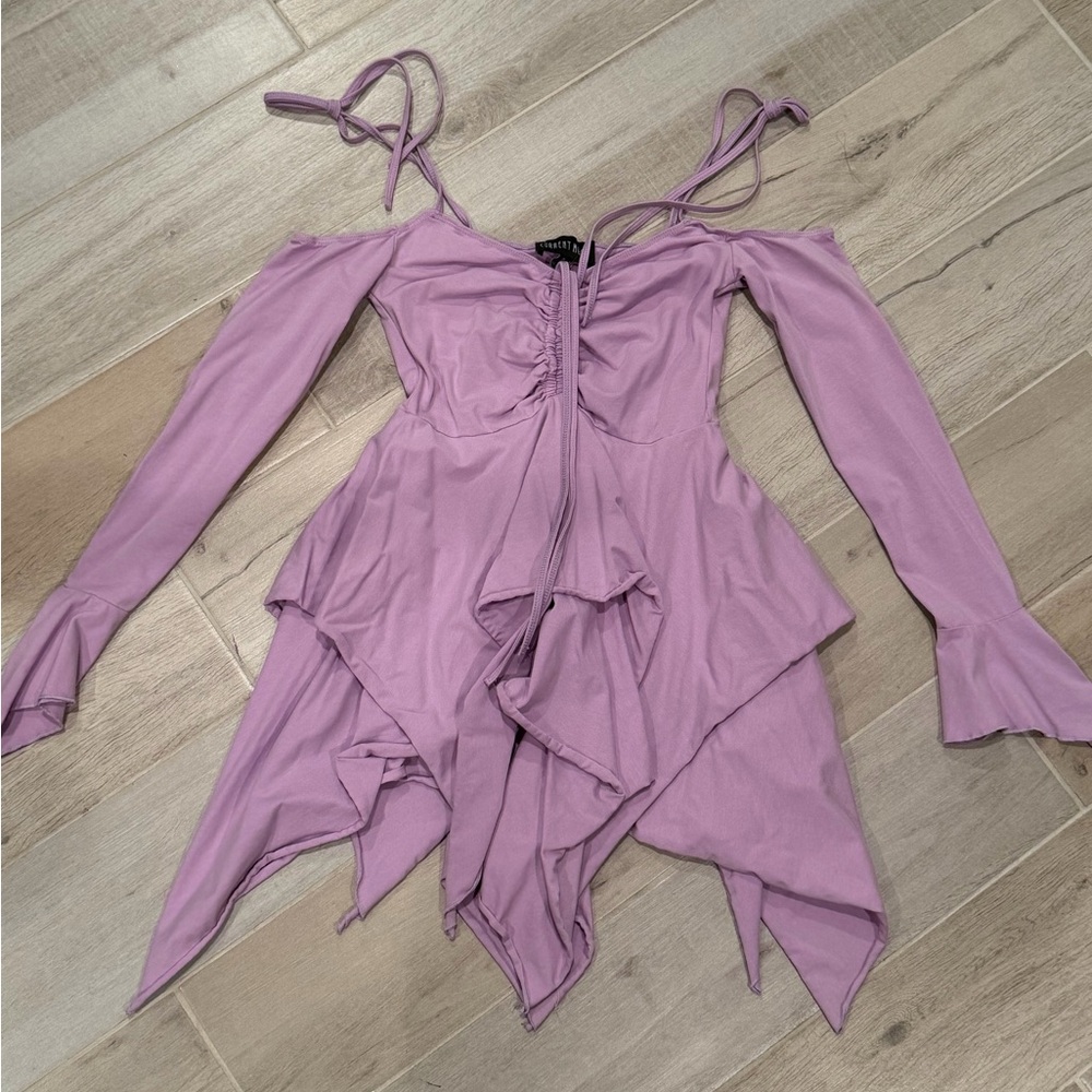 Current Mood Lilac Ruched Dress